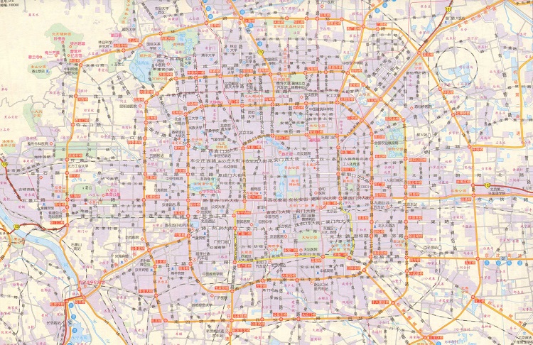 北京市区地图全图清晰版介绍: 北京市,通称"京",是我国的北京首都