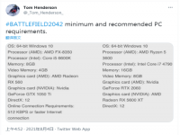 《战地2042》PC配置曝光：最低要求i5+1050Ti